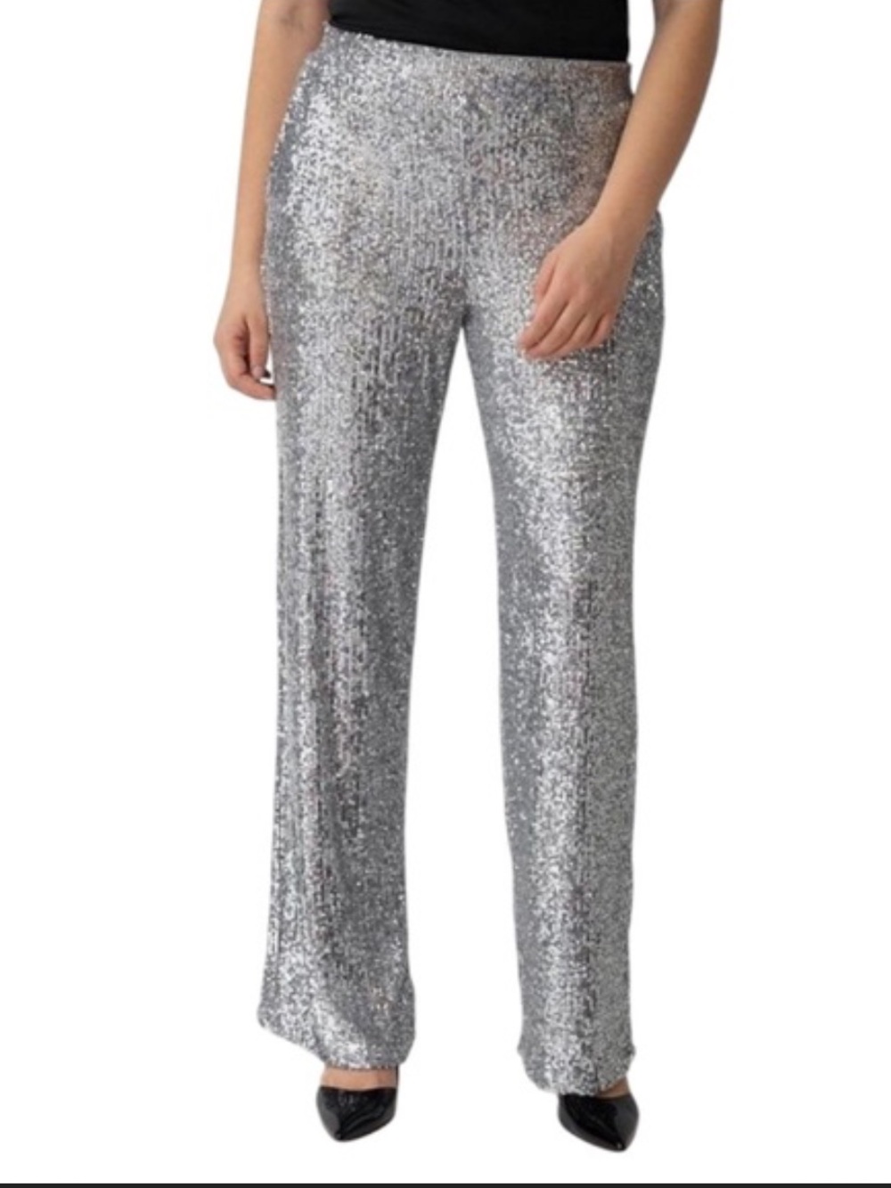 Cable & Gauge Gold Sequin Straight Leg Pants